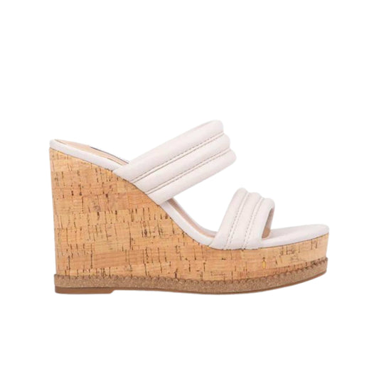 STEVE MADDEN Womens Shoes 39 / White STEVE MADDEN -  Casual Padden Insole Wedge Sandals