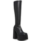 STEVE MADDEN Womens Shoes 39.5 / Black STEVE MADDEN - Faux Leather Stretch Knee-High Boots