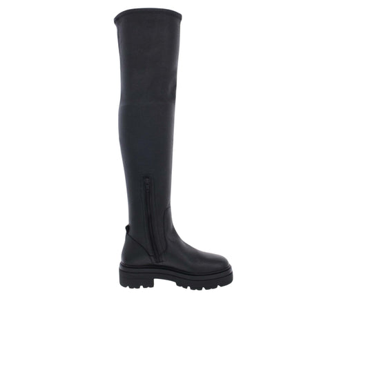 STEVE MADDEN Womens Shoes 39.5 / Black STEVE MADDEN - Textured Chunky Thigh-High Boots