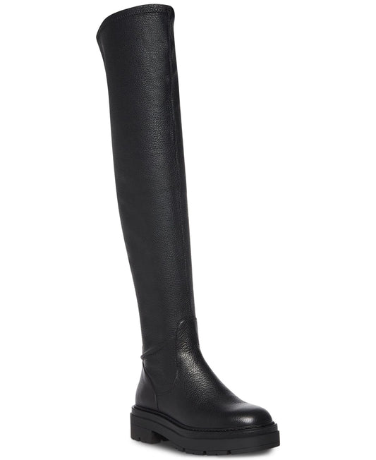 STEVE MADDEN Womens Shoes 39.5 / Black STEVE MADDEN - Textured Chunky Thigh-High Boots