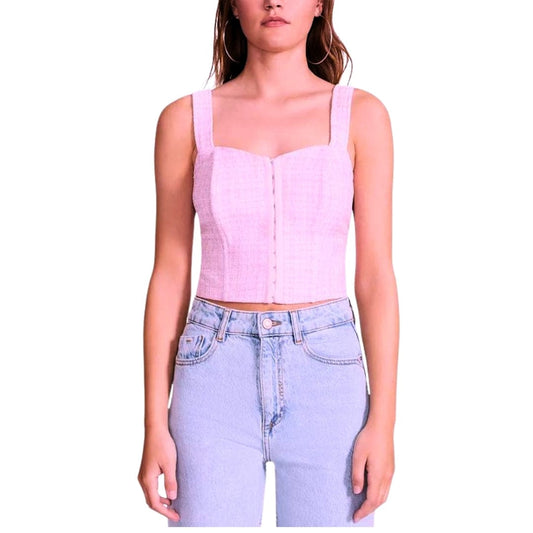 STEVE MADDEN Womens Tops XS / Pink STEVE MADDEN - Bouclé Up Bustier Top