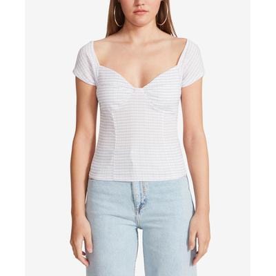 STEVE MADDEN Womens Tops L / Purple STEVE MADDEN - Gingham to Me Corset Top