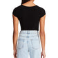 STEVE MADDEN Womens Tops S / Black STEVE MADDEN - Sleek It to Me Henley Bodysuit