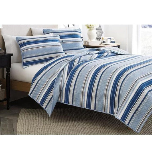 STONE COTTAGE Comforter/Quilt/Duvet King / Blue STONE COTTAGE - Fresno Blue 3-pc. King Quilt Set