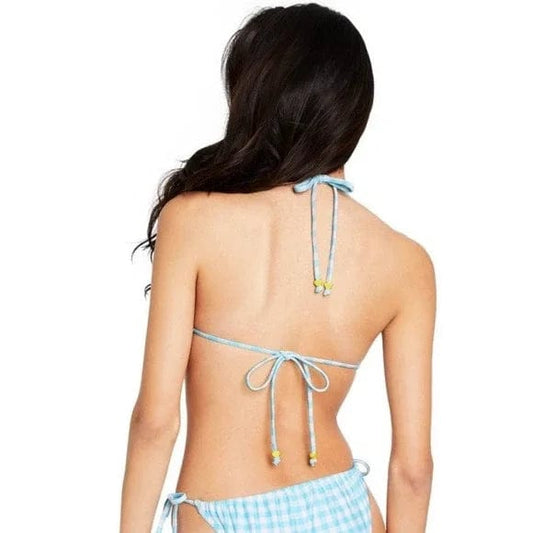 STONEY CLOVER Womens Swimwear XS / Blue STONEY CLOVER - Gingham Triangle Bikini Set