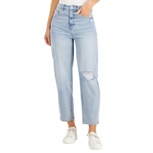 STYLE & CO. Womens Bottoms M / Blue STYLE & CO. - Curvy-Fit Straight Cropped Mom Jeans