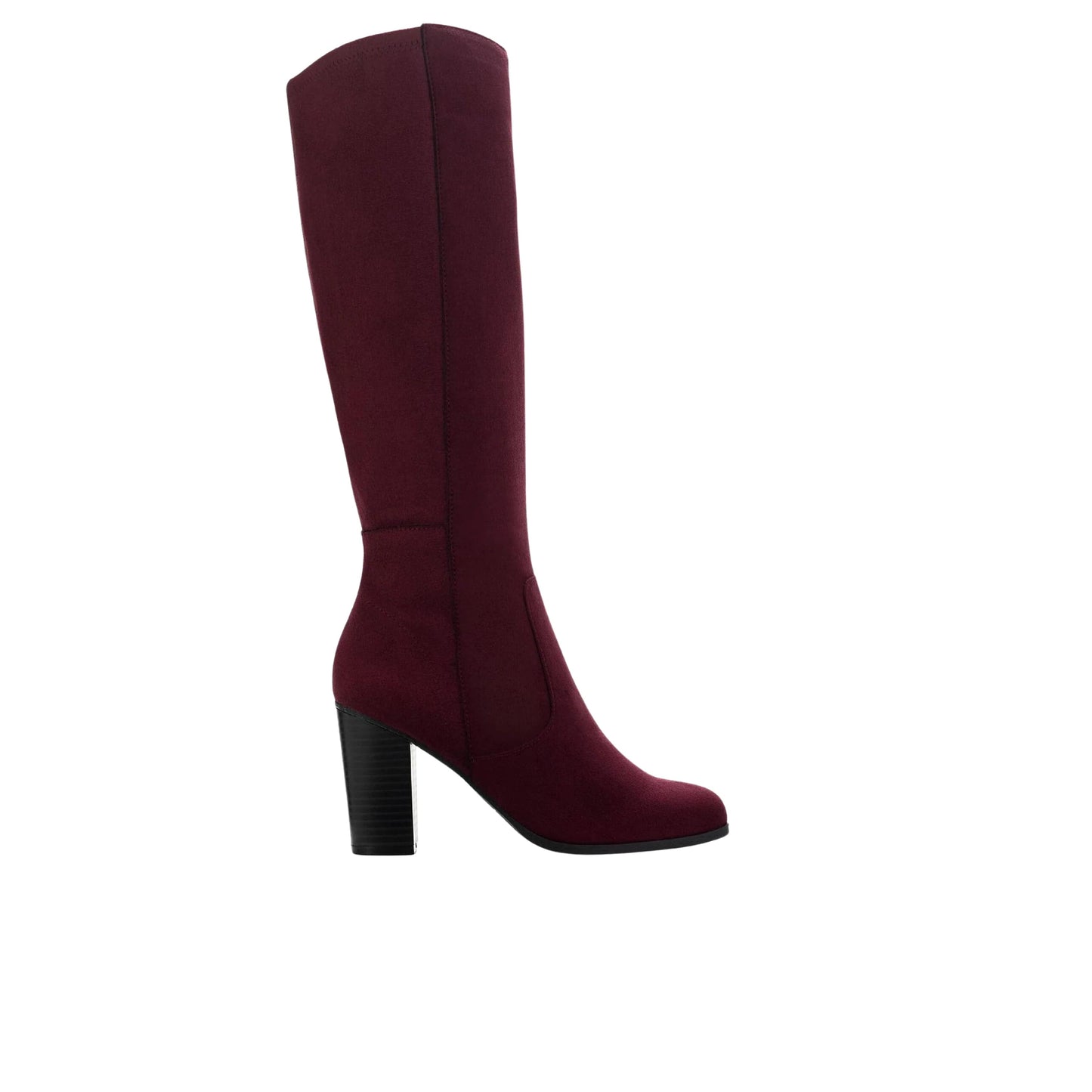 STYLE & CO. Womens Shoes 41 / Burgundy STYLE & CO. - Faux Suede Block Heel Knee-High Boots