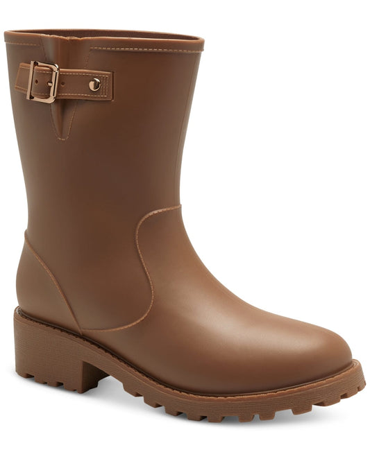 STYLE & CO Womens Shoes 41 / Brown STYLE & CO - Rubber Adjustable Rain Boots