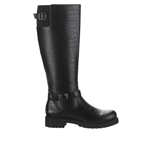 STYLE & CO Womens Shoes 38.5 / Black STYLE & CO - Snake Skin Faux Leather Knee-High Boots