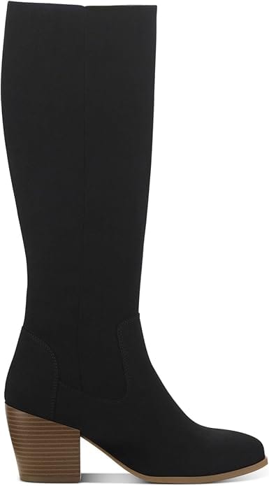 STYLE & CO. Womens Shoes 42 / Black STYLE & CO. - Warrda Faux Suede Zip Up Mid-Calf Boots