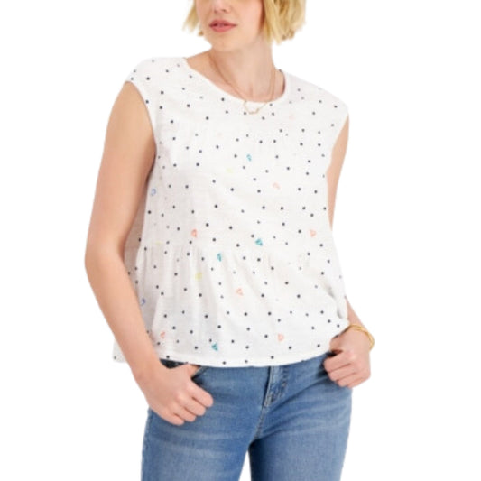 STYLE & CO. Womens Tops M / White STYLE & CO. -  Dot-Print Tiered Tank Top