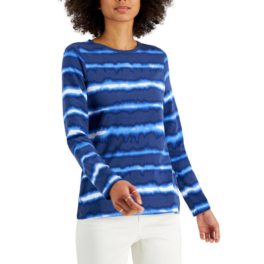 STYLE & CO. Womens Tops S / Multi-Color STYLE & CO. - Sunray Striped Long Sleeve Crewneck Top