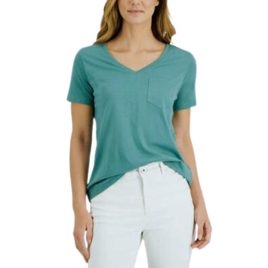 STYLE & CO. Womens Tops XS / Green STYLE & CO. -  V-Neck T-Shirt