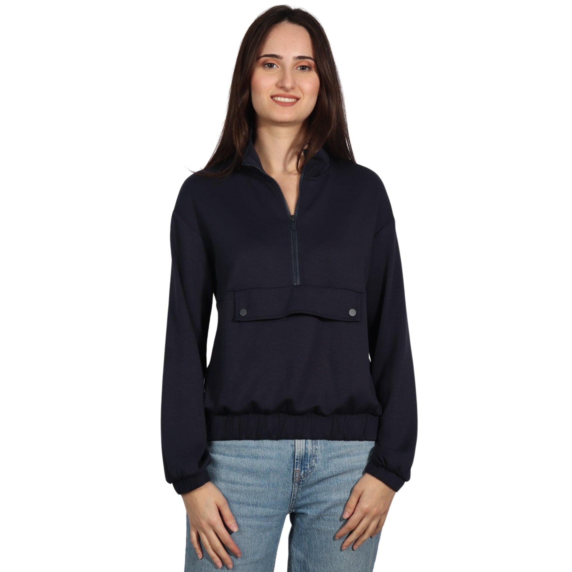 Xersion Womens Mock Neck Long Sleeve Quarter-Zip Pullover