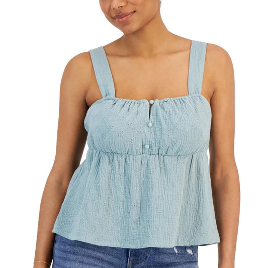 SUGAR MOON Womens Tops SUGAR MOON - Sleeveless Eyelet Peplum Top