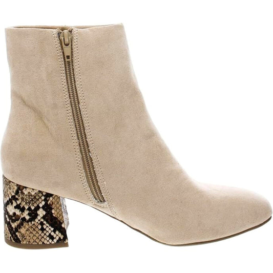 SUGAR Womens Shoes 39.5 / Beige SUGAR - Microsuede Animal Printed Ankle Boots