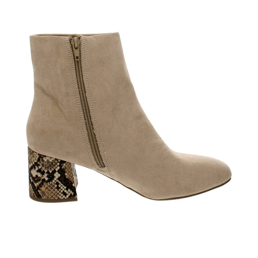 SUGAR Womens Shoes 37 / Beige SUGAR -  Microsuede Snake Print Ankle Boots