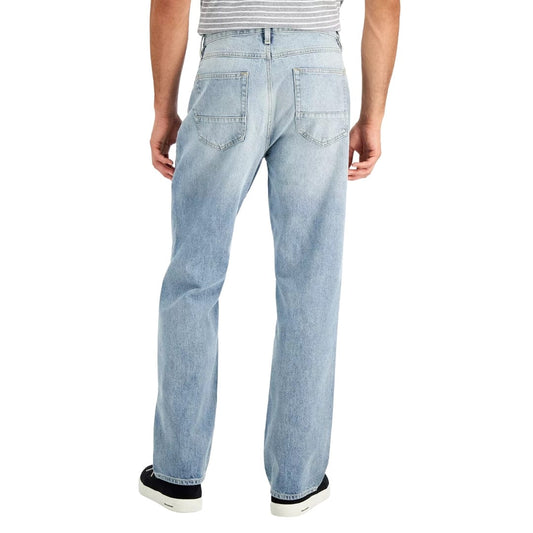 SUN+STONE Mens Bottoms S / Blue SUN + STONE - Relaxed-Fit Faded Jeans