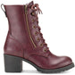 SUN+STONE Womens Shoes 39.5 / Burgundy SUN+STONE -  Faux Leather Lace-up Boot