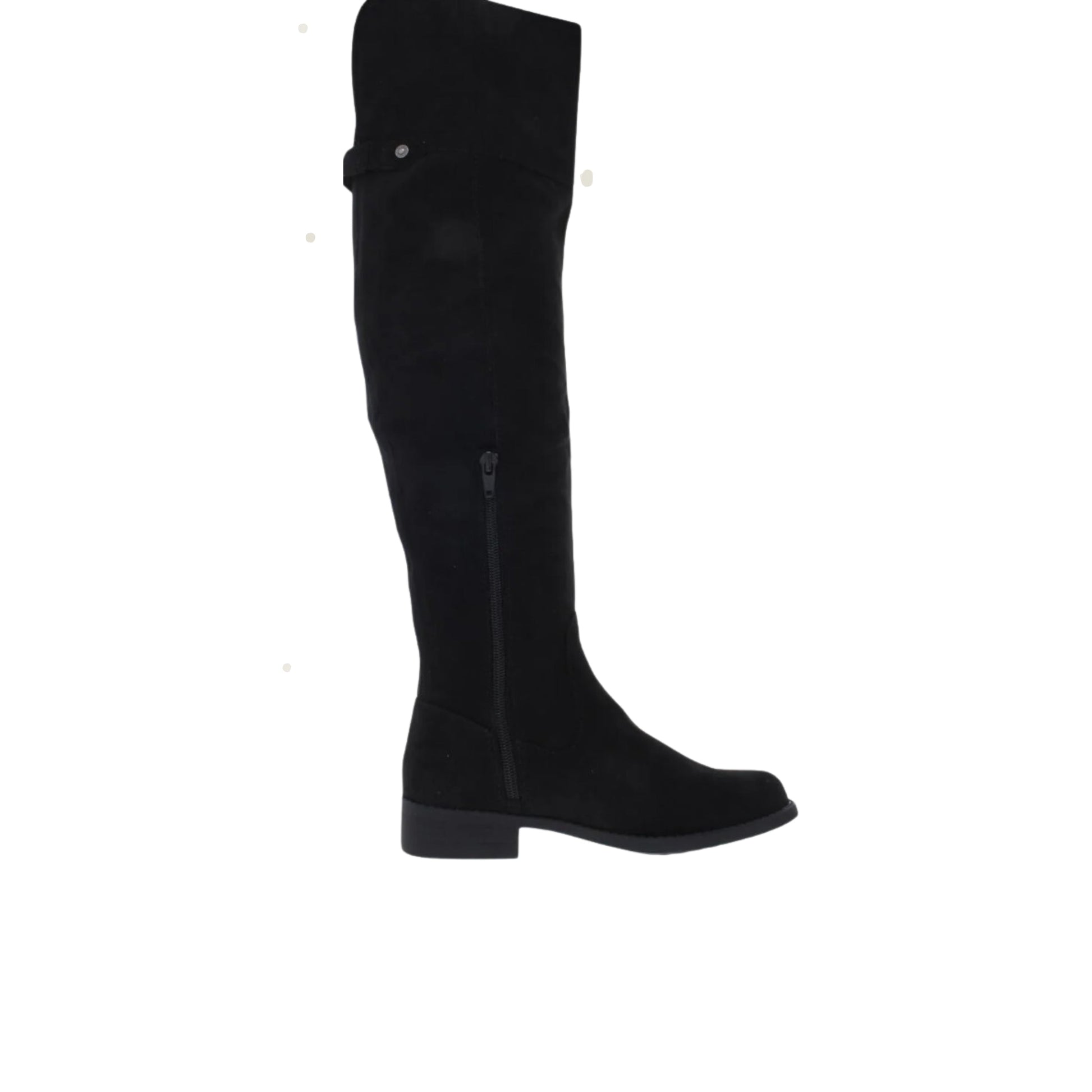 SUN+STONE Womens Shoes 36.5 / Black SUN+STONE - Women's Faux Suede Casual Over-the-Knee Boots