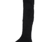 SUN+STONE Womens Shoes 36.5 / Black SUN+STONE - Women's Faux Suede Casual Over-the-Knee Boots