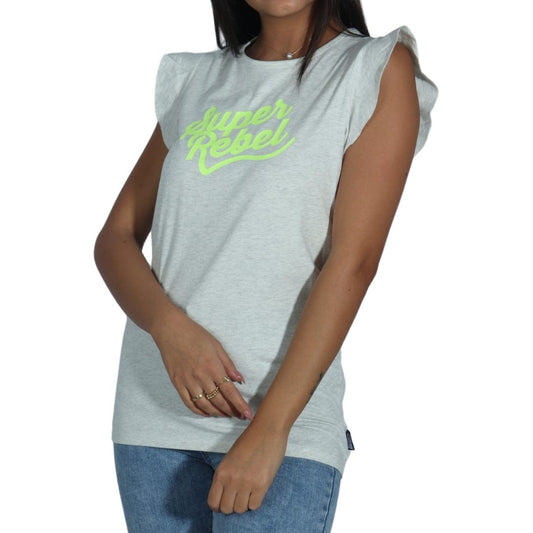 SUPER REBEL Girls Tops L / Grey SUPER REBEL - Kids - Front Branding T-Shirt