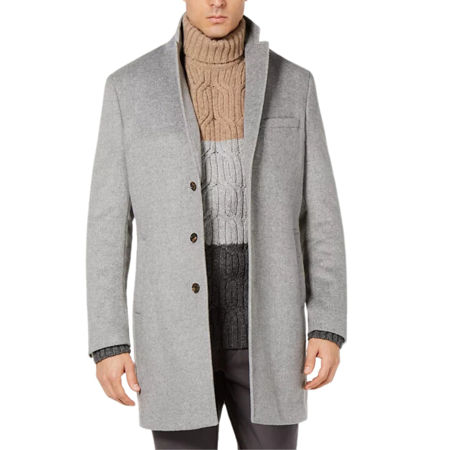 TASSO ELBA Mens Jackets L / Grey TASSO ELBA -  Bruno Topcoat