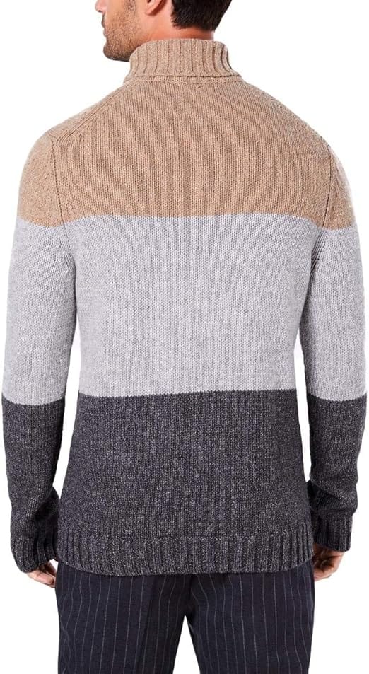 TASSO ELBA Mens Tops XXL / Multi-Color TASSO ELBA -  Colorblock Knit Turtleneck Sweater