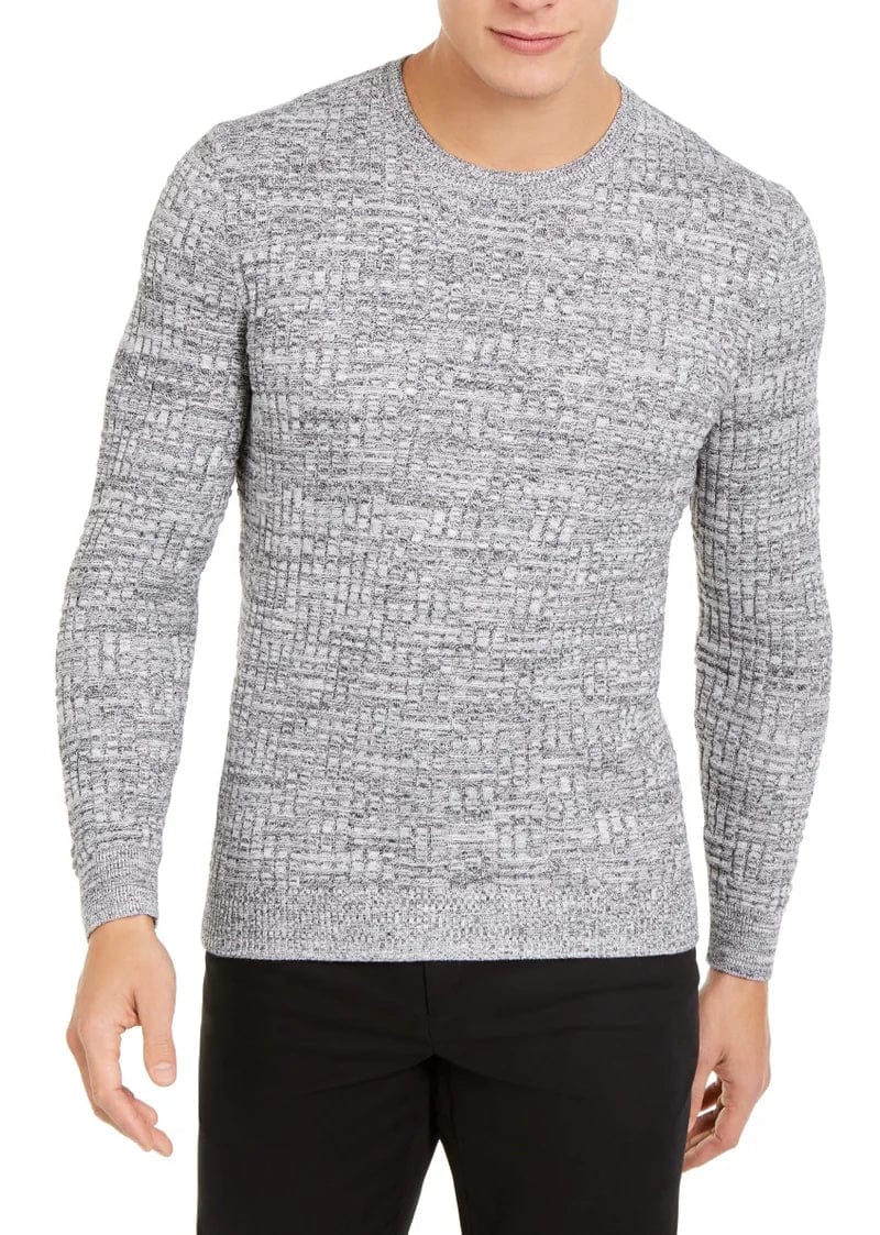 TASSO ELBA Mens Tops S / Grey TASSO ELBA -  Small Basket Weave Ribbed  Sweater