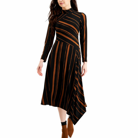 TAYLOR Womens Dress S / Multi-Color TAYLOR -  Asymmetrical Striped Dress