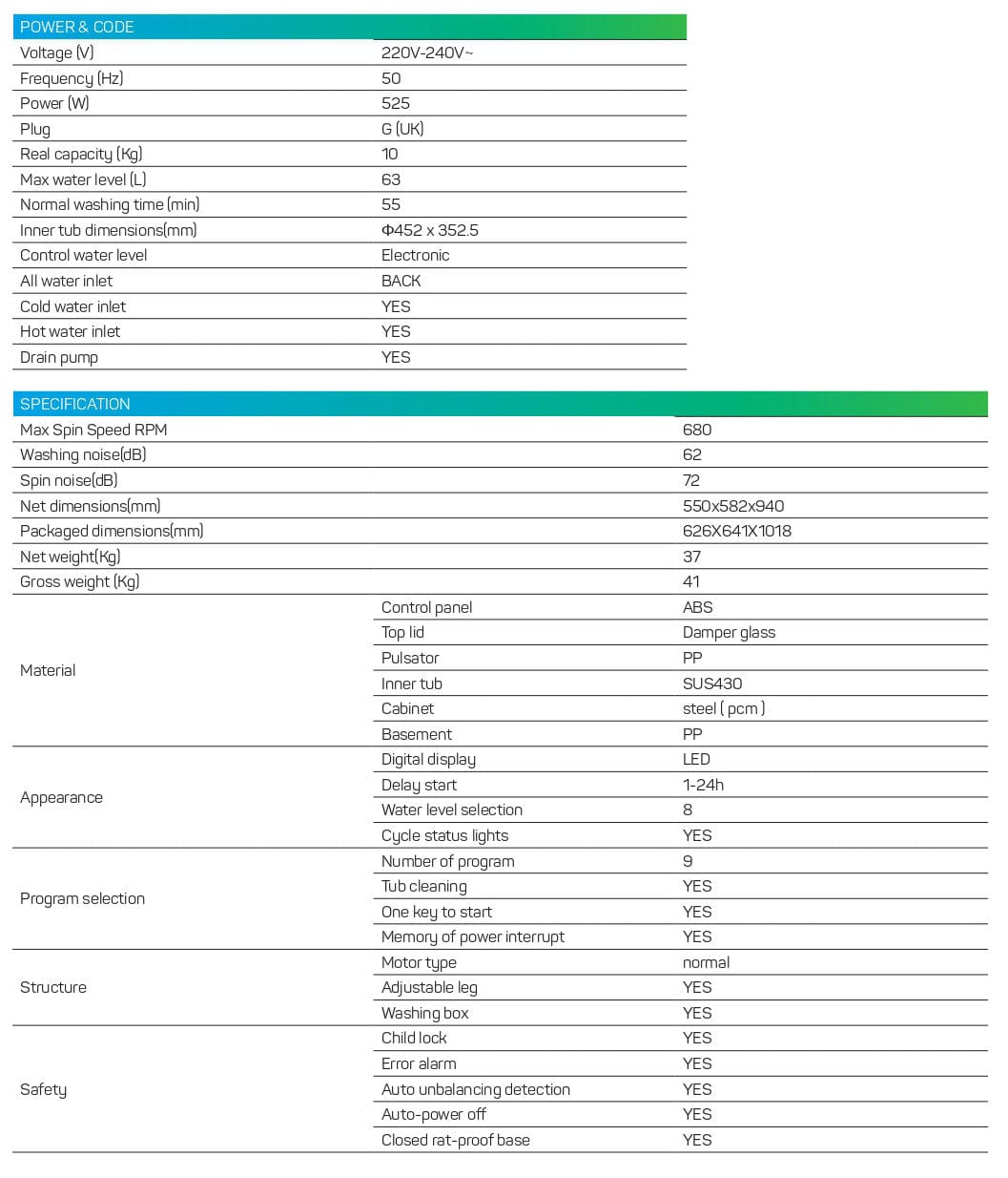 TESLA Home Appliances & Accessories White TESLA - Top-Loading Washing Machine