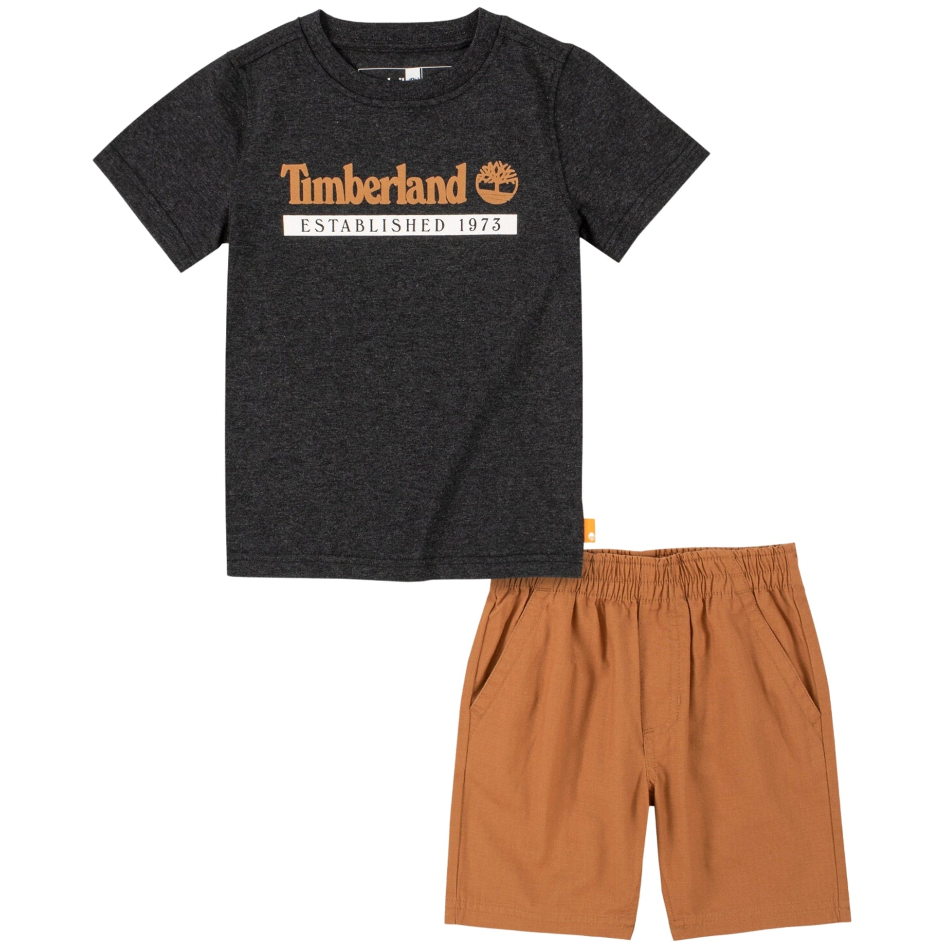 TIMBERLAND Baby Boy 2 Years / Multi-Color TIMBERLAND - BABY - Short Sleeve Signature T-shirt and Ripstop Shorts, 2 Piece Set