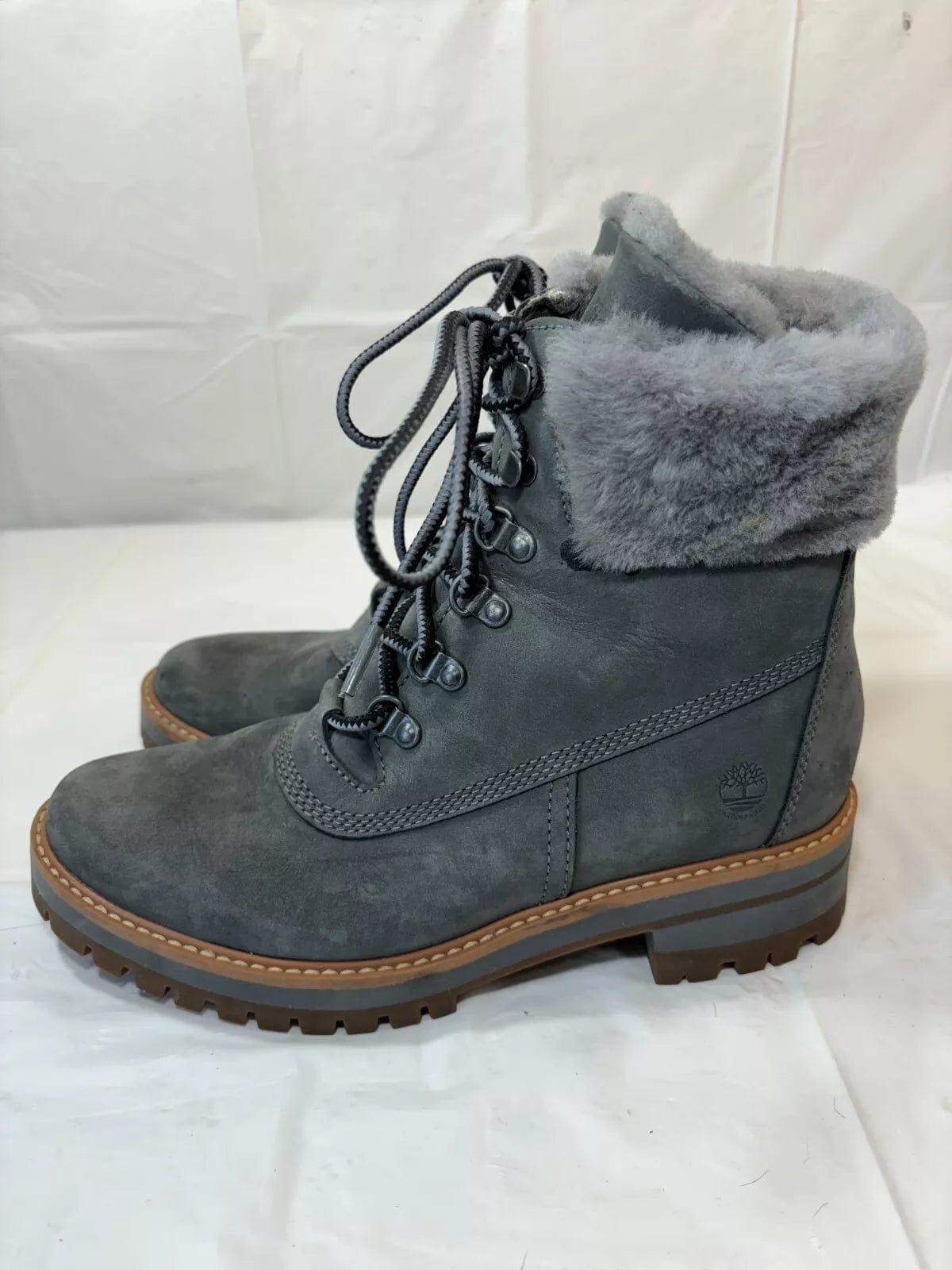 TIMBERLAND Women shoes 41 / Grey TIMBERLAND - Valley Gray Faux-Fur Boot