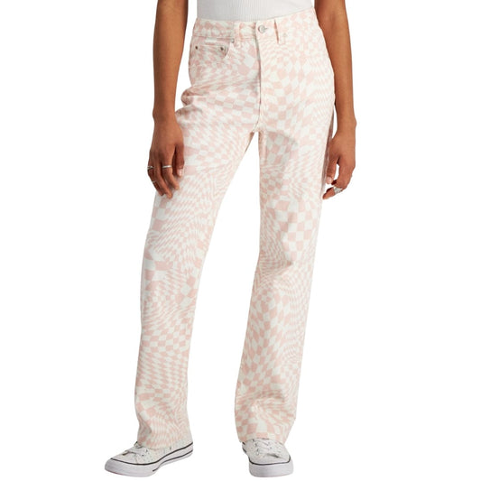 TINSELTOWN Womens Bottoms XS / Multi-Color TINSELTOWN - Checkerboard Printed Straight-Leg Jeans