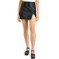 TINSELTOWN Womens Bottoms L / Black TINSELTOWN - Faux-Leather Slit Skirt