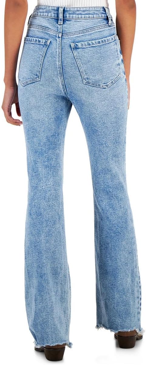 TINSELTOWN Womens Bottoms L / Blue / 30-31 TINSELTOWN - High Rise Flare Hem Jeans