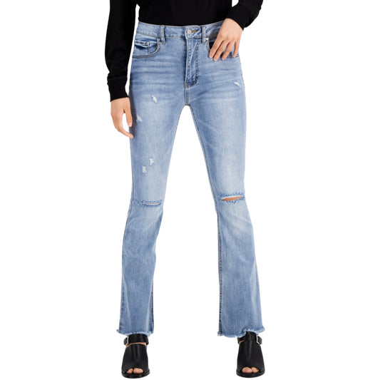 TINSELTOWN Womens Bottoms L / Blue TINSELTOWN - ' High Rise Flare Jeans