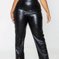 TINSELTOWN Womens Bottoms XXL / Black / 36-38 TINSELTOWN -  Plus Size Faux-Leather Slit-Cuff Flare-Leg Pants