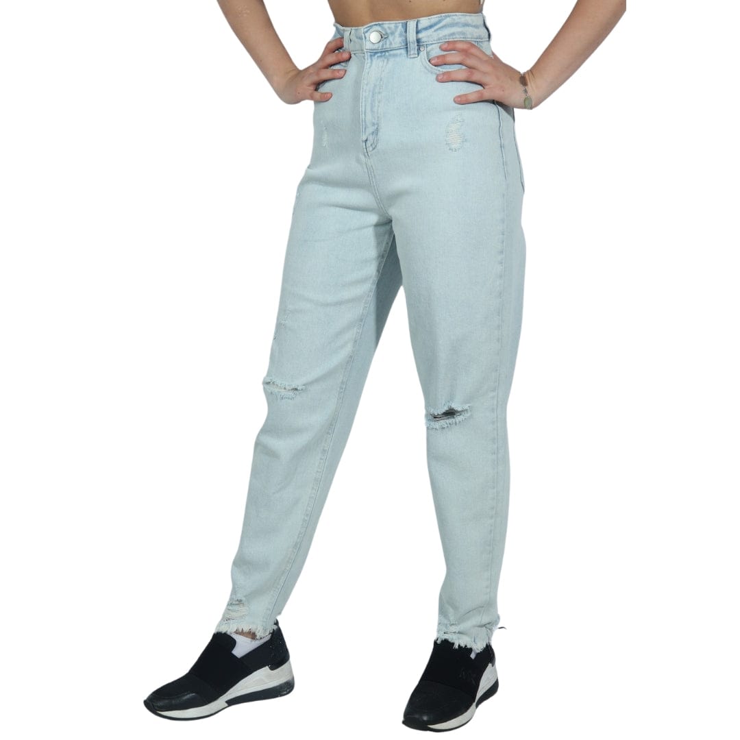 TINSELTOWN Womens Bottoms S / Blue TINSELTOWN - Ripped High Rise Jeans