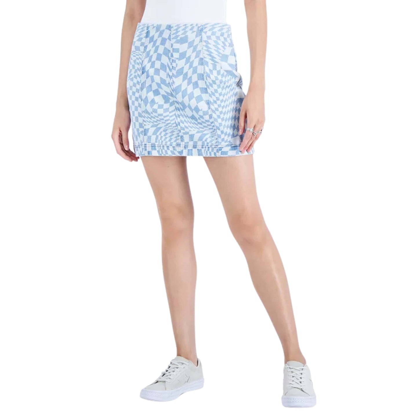 TINSELTOWN Womens Bottoms S / Blue TINSELTOWN - Stretchy Fitted Seamed Mini Skirt