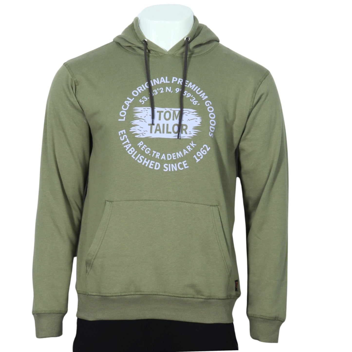 TOM TAILOR Mens Tops XL / Light Green TOM TAILOR - Printed logo hoody