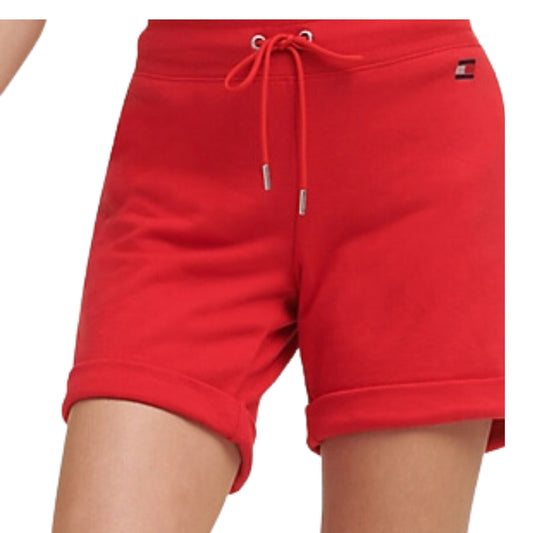 TOMMY HILFIGER L / Red TOMMY HILFIGER - Women's Drawstring Cuffed Sweat Shorts