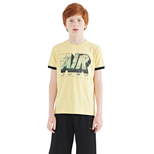TOMMY LIFE Boys Tops M / Yellow TOMMY LIFE - Air Graphic Printed T-Shirt