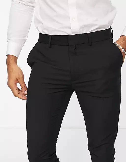 TOPMAN Mens Bottoms S / Black TOPMAN -Smart Super Skinny Trousers