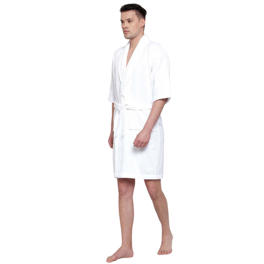 TRIDENT Bathrobes One Size / White TRIDENT - Unisex Waffle Texture One Size Fit All Bathrobe
