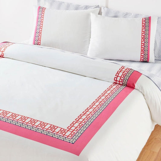 TRINA TURK Comforter/Quilt/Duvet King / White TRINA TURK - Theodora Cotton Pink Duvet Cover Set
