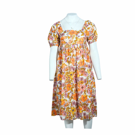 TU WOMAN Womens Dress Petite L / Multi-Color TU WOMAN - Square Neckline Midi Dress