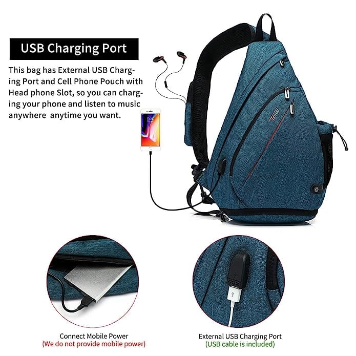 TUDEQU Men Bags Blue TUDEQU - Sling Bag Crossbody Sling Backpack Travel