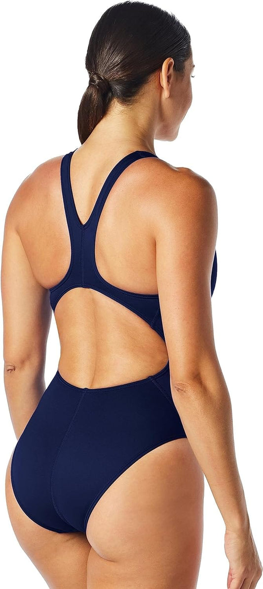 TYR Womens Swimwear XS / Navy TYR -  Solid Durafast Maxback Swim Suit