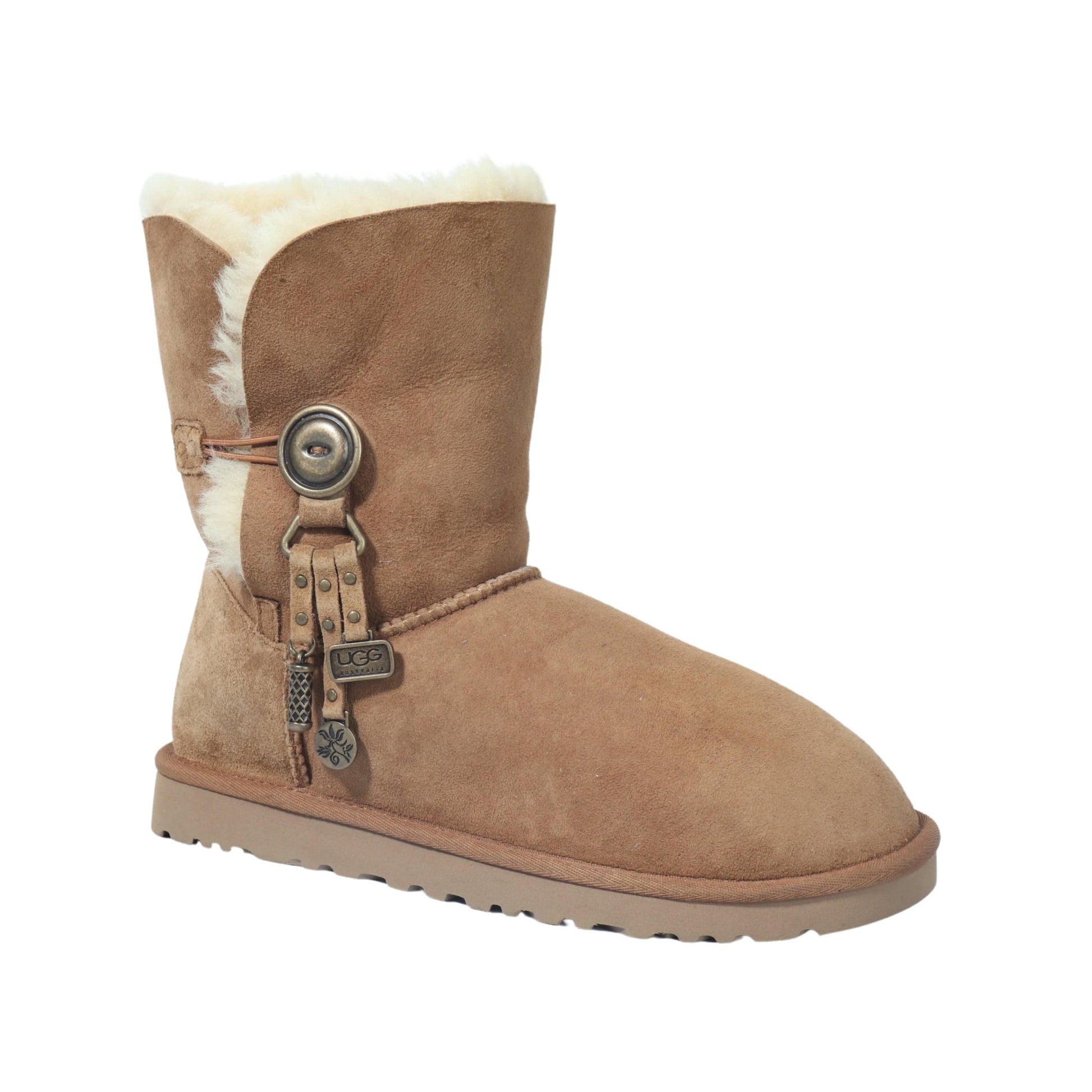 UGG Womens Shoes 38 / Beige UGG - Button charms boots